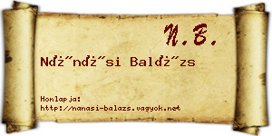 Nánási Balázs névjegykártya