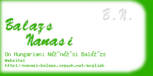 balazs nanasi business card